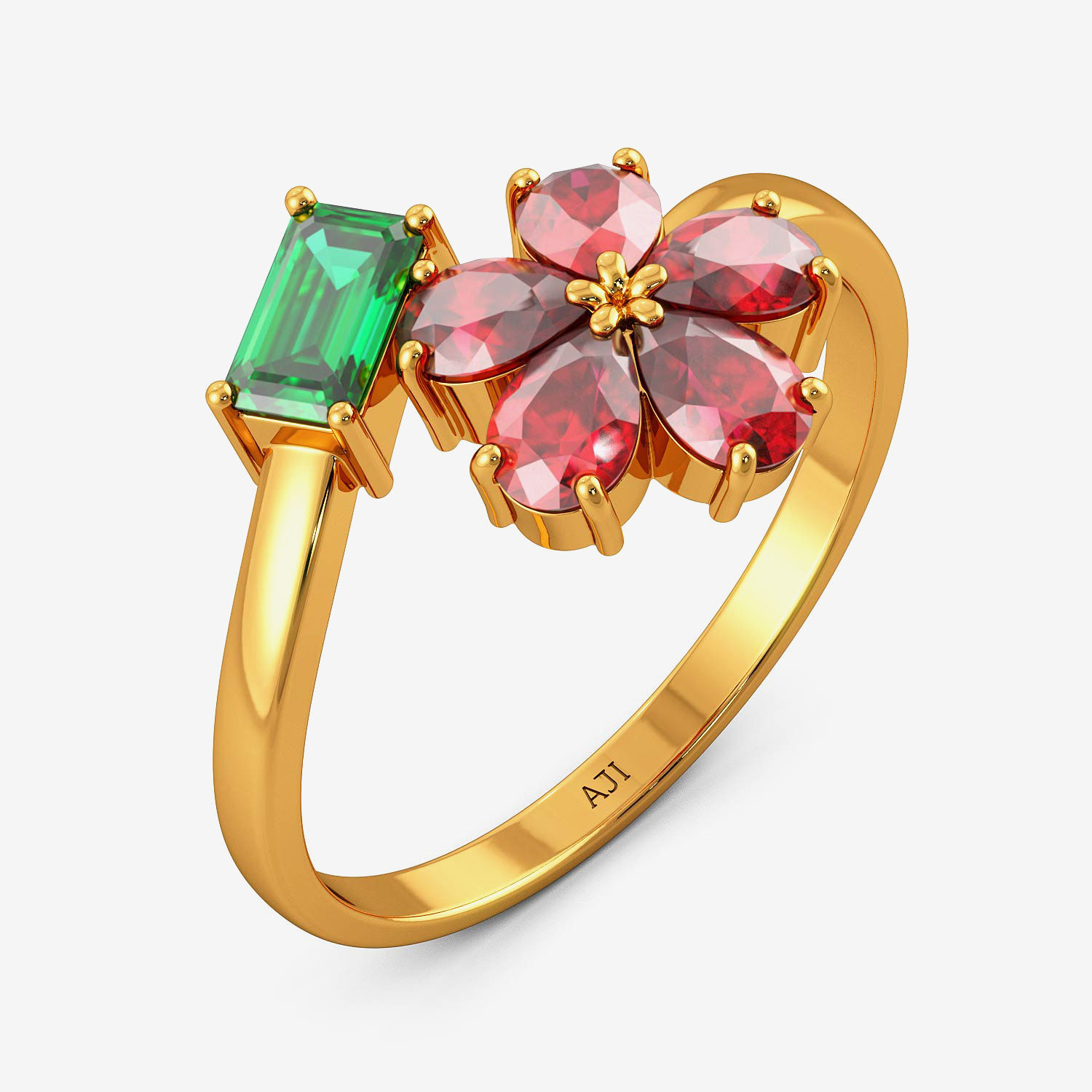 Gemstone Designer Floral Ring