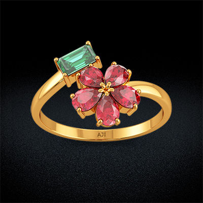 Gemstone Designer Floral Ring alternate view 2