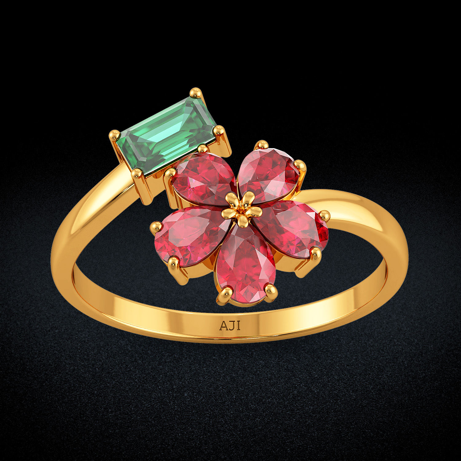 Gemstone Designer Floral Ring image