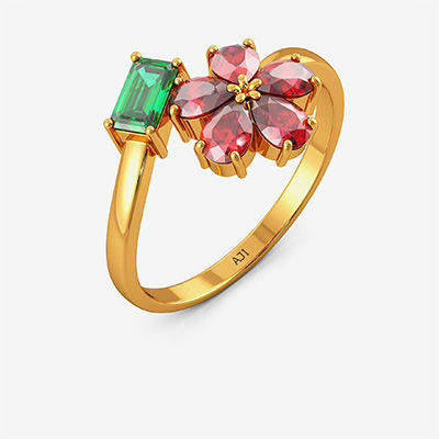 Gemstone Designer Floral Ring alternate view 1