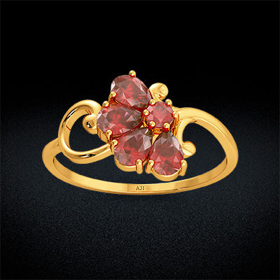 Semi-floret Motif Gemstone Ring alternate view 2