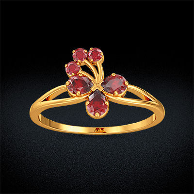 Gemstone Exquisite Floral Bud Ring alternate view 2