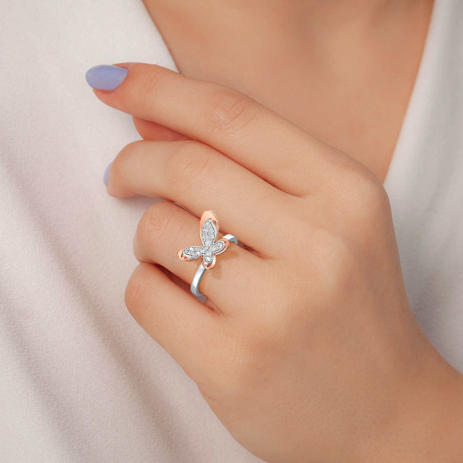 Elegant Flawless Butterfly Diamond Ring image