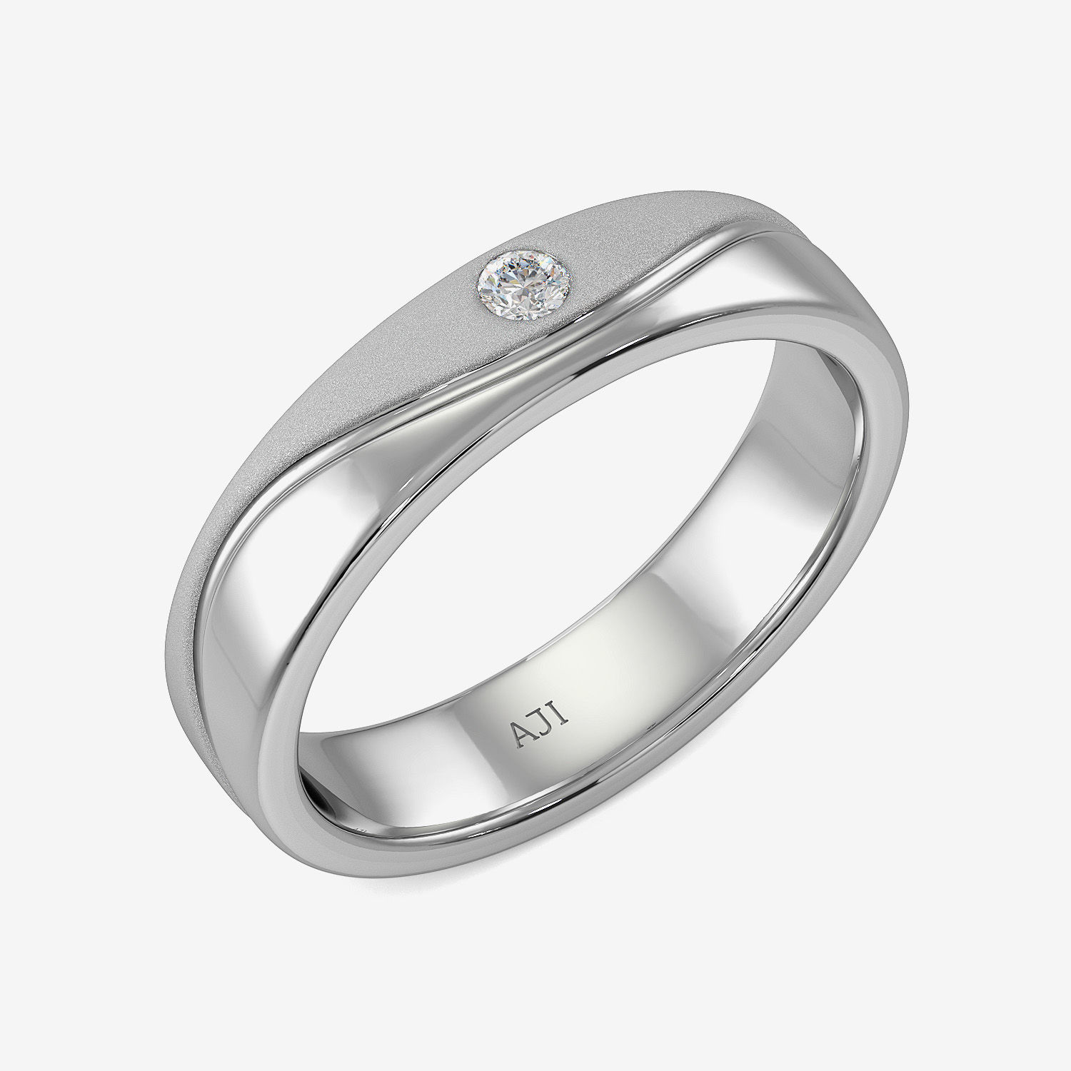 Curvy Sleek Designer Platinum Ring image