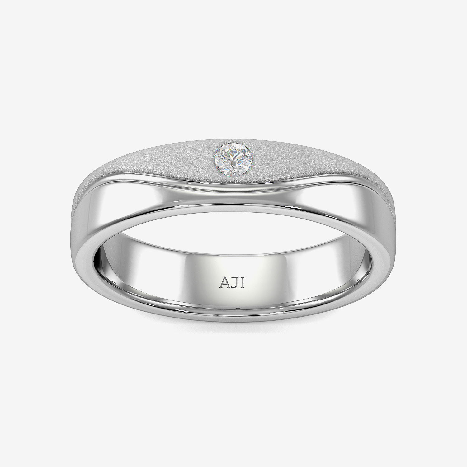 Curvy Sleek Designer Platinum Ring alternate view 2