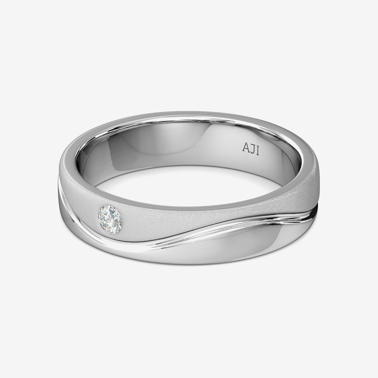 Curvy Sleek Designer Platinum Ring alternate view 3