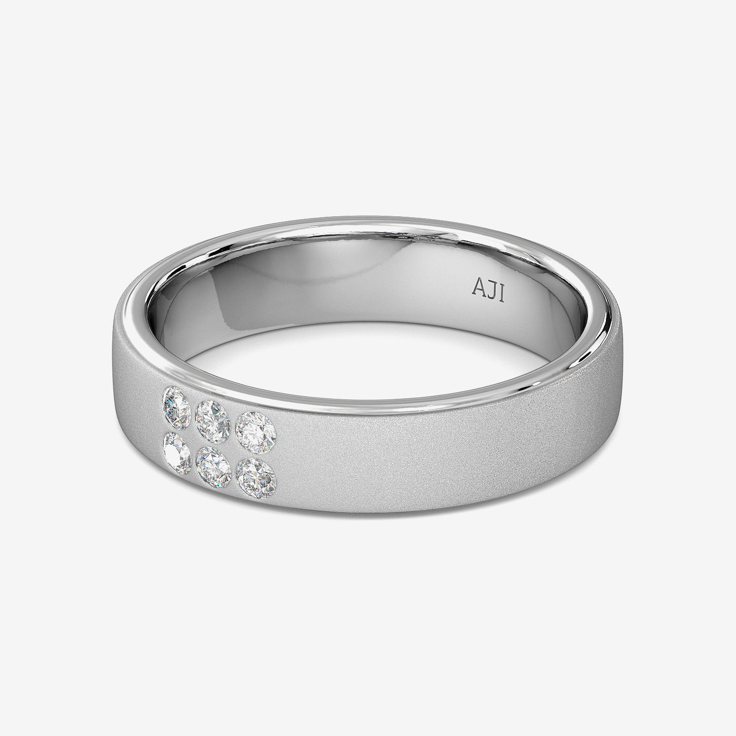 Carved Pattern Mens Platinum Ring alternate view 3