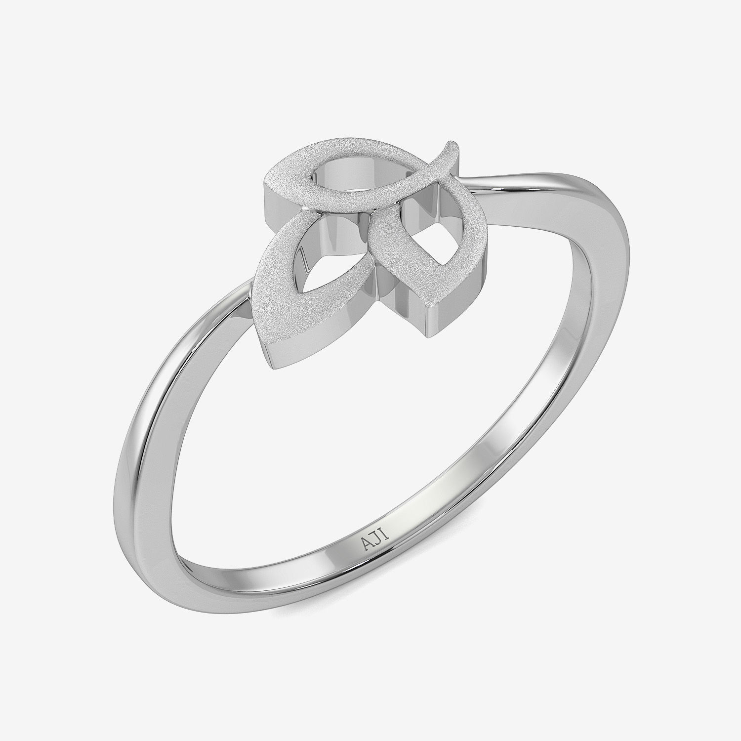 Dainty Leaf Petal Platinum Ring image