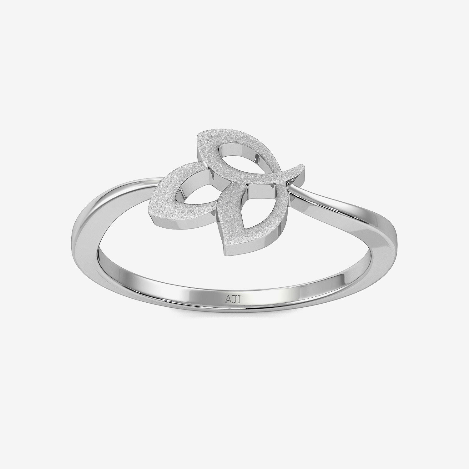 Dainty Leaf Petal Platinum Ring alternate view 2