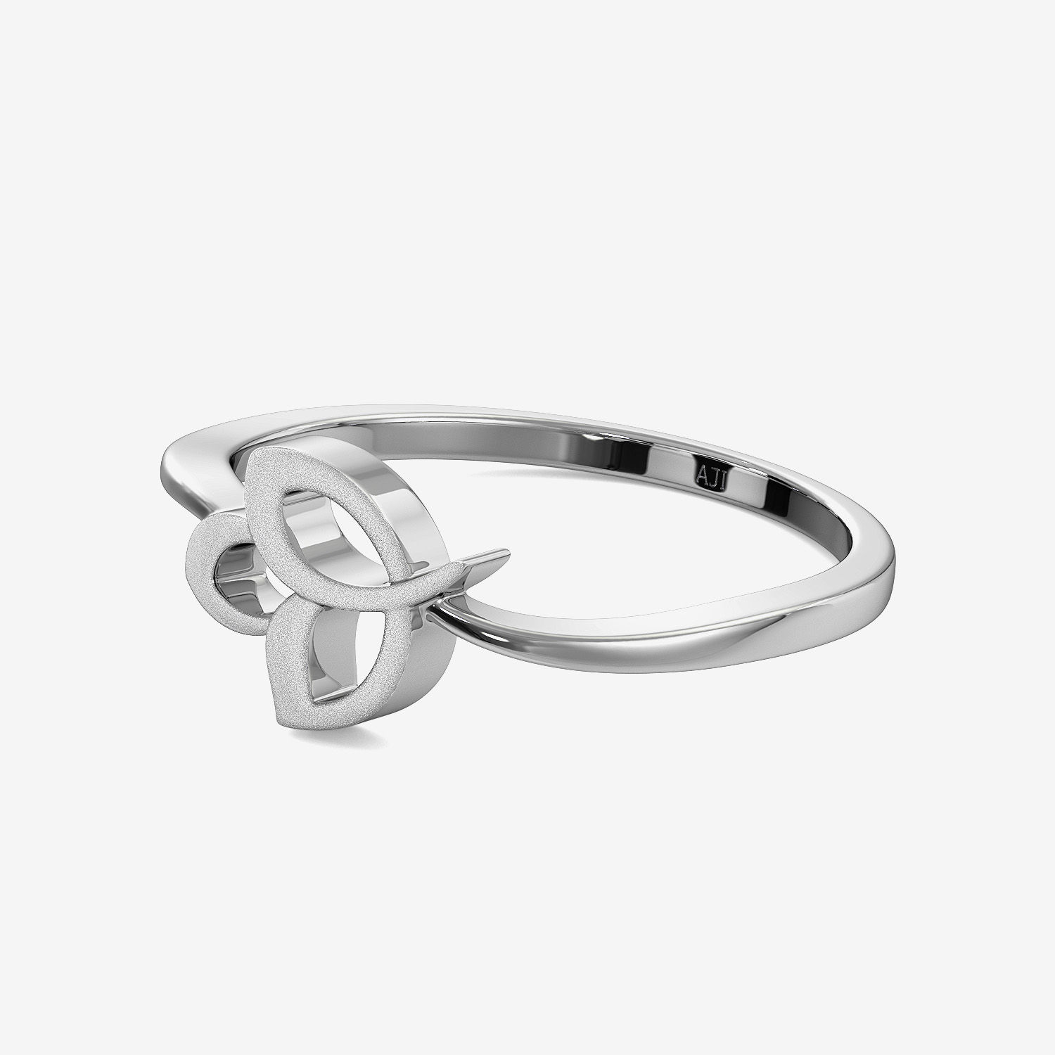 Dainty Leaf Petal Platinum Ring alternate view 3