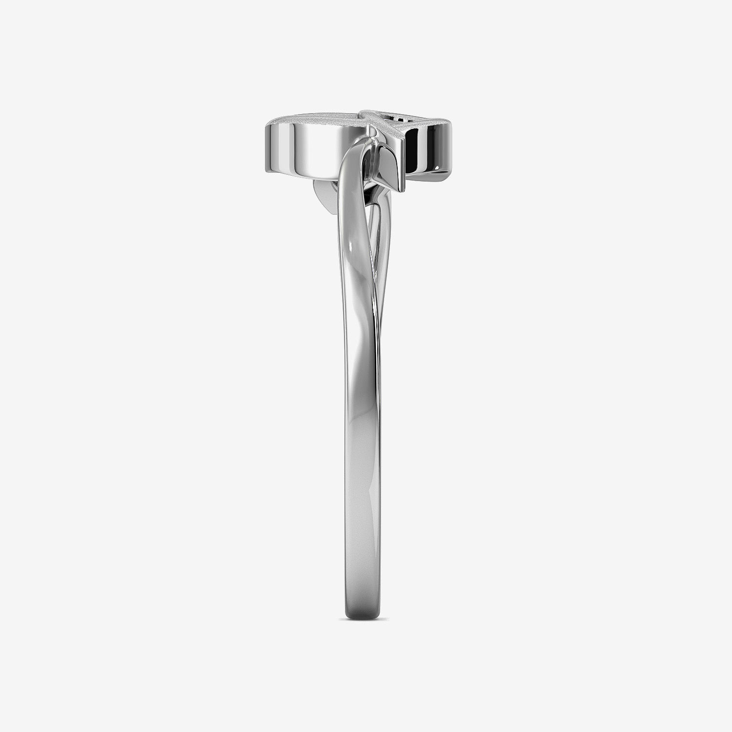 Dainty Leaf Petal Platinum Ring image