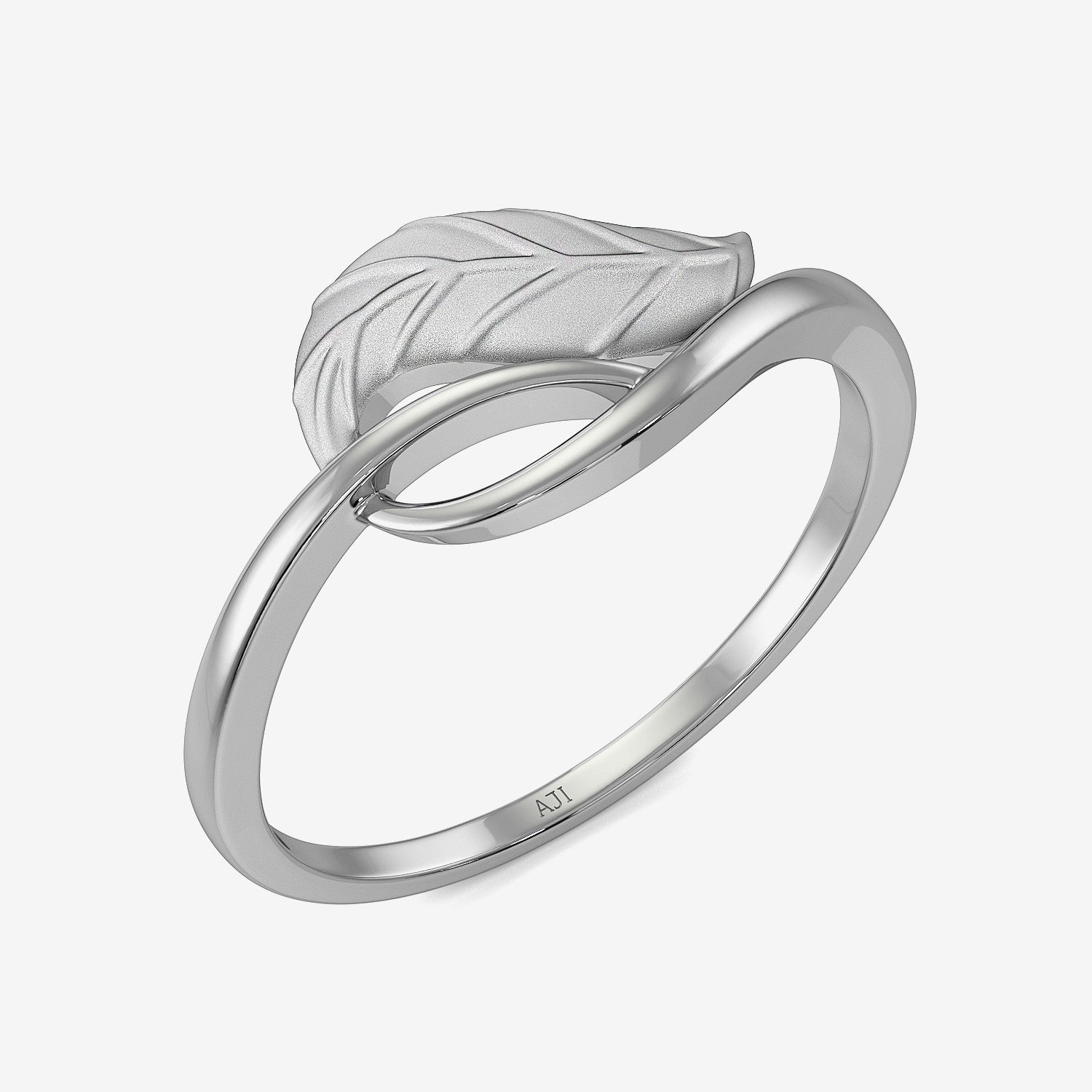 Spring Leaf Designer Platinum Ring image