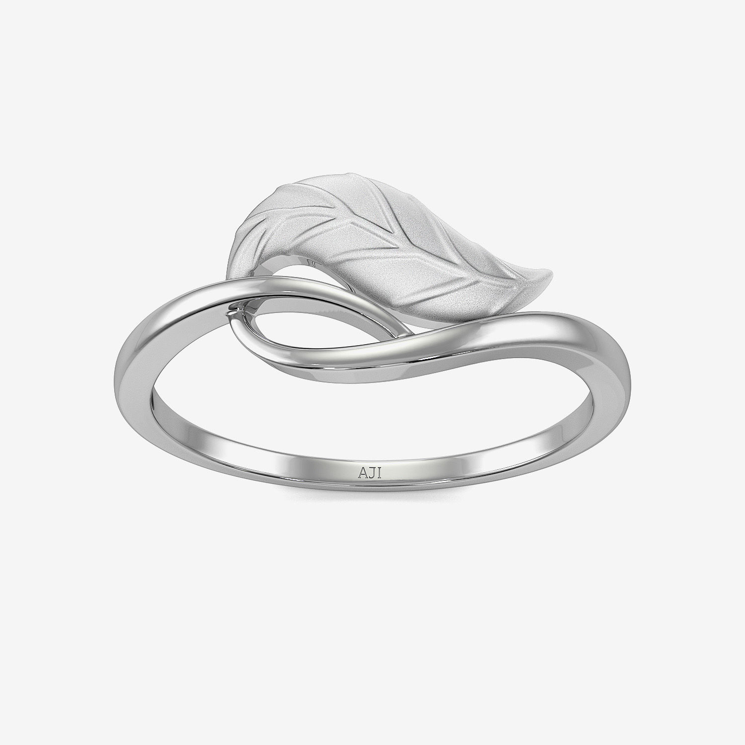Spring Leaf Designer Platinum Ring image