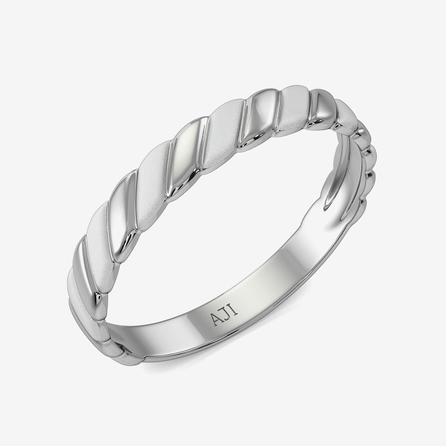 Viny Pattern Radiant Platinum Ring