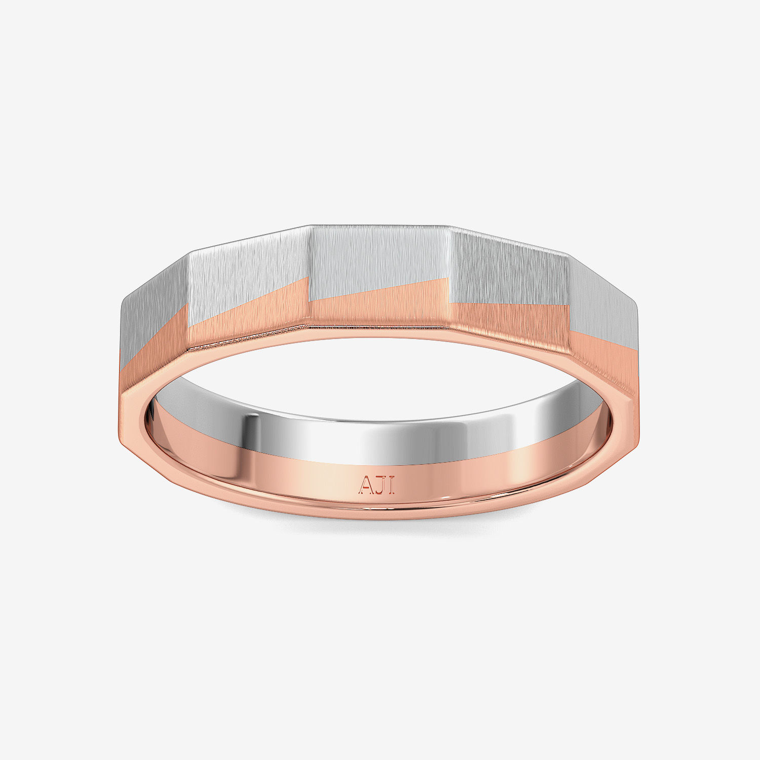 Edgy Rose Gold And Sensual Platinum Ring alternate view 2