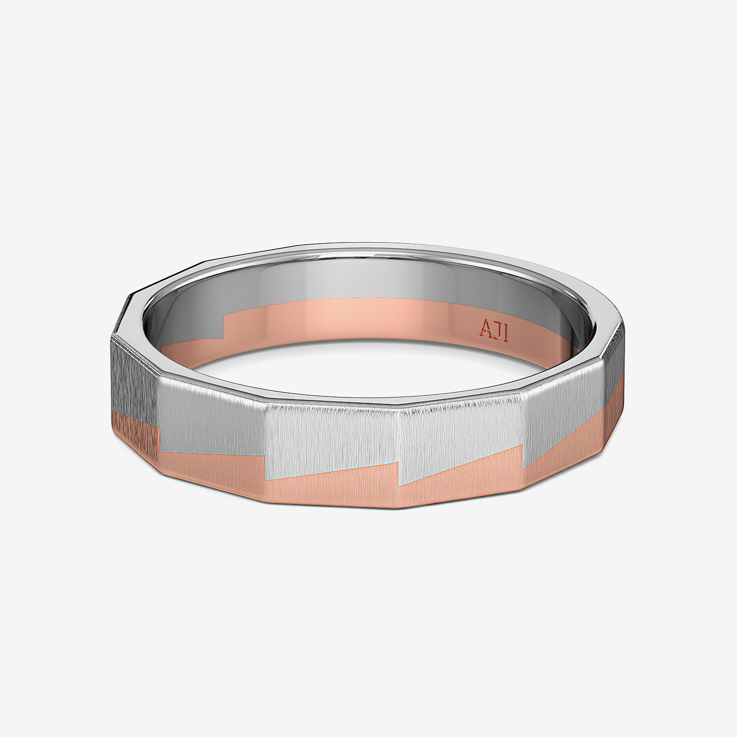 Edgy Rose Gold And Sensual Platinum Ring alternate view 3