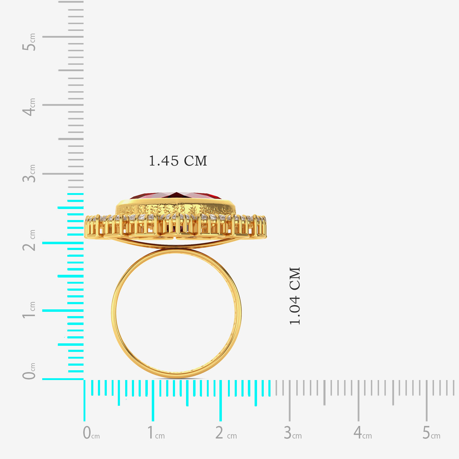 Red Hearted Uncut Diamaond Ring image