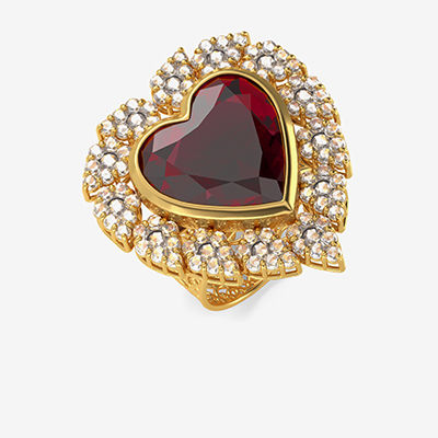 Red Hearted Uncut Diamaond Ring image