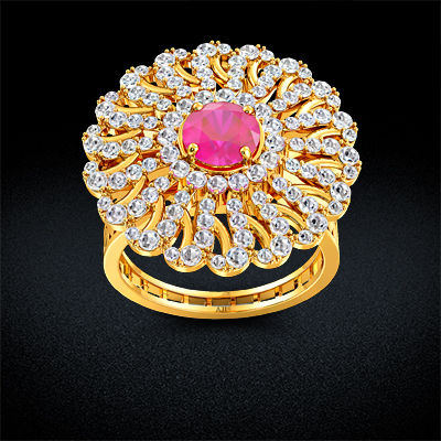 Floral Uncut Diamod Ring  alternate view 2
