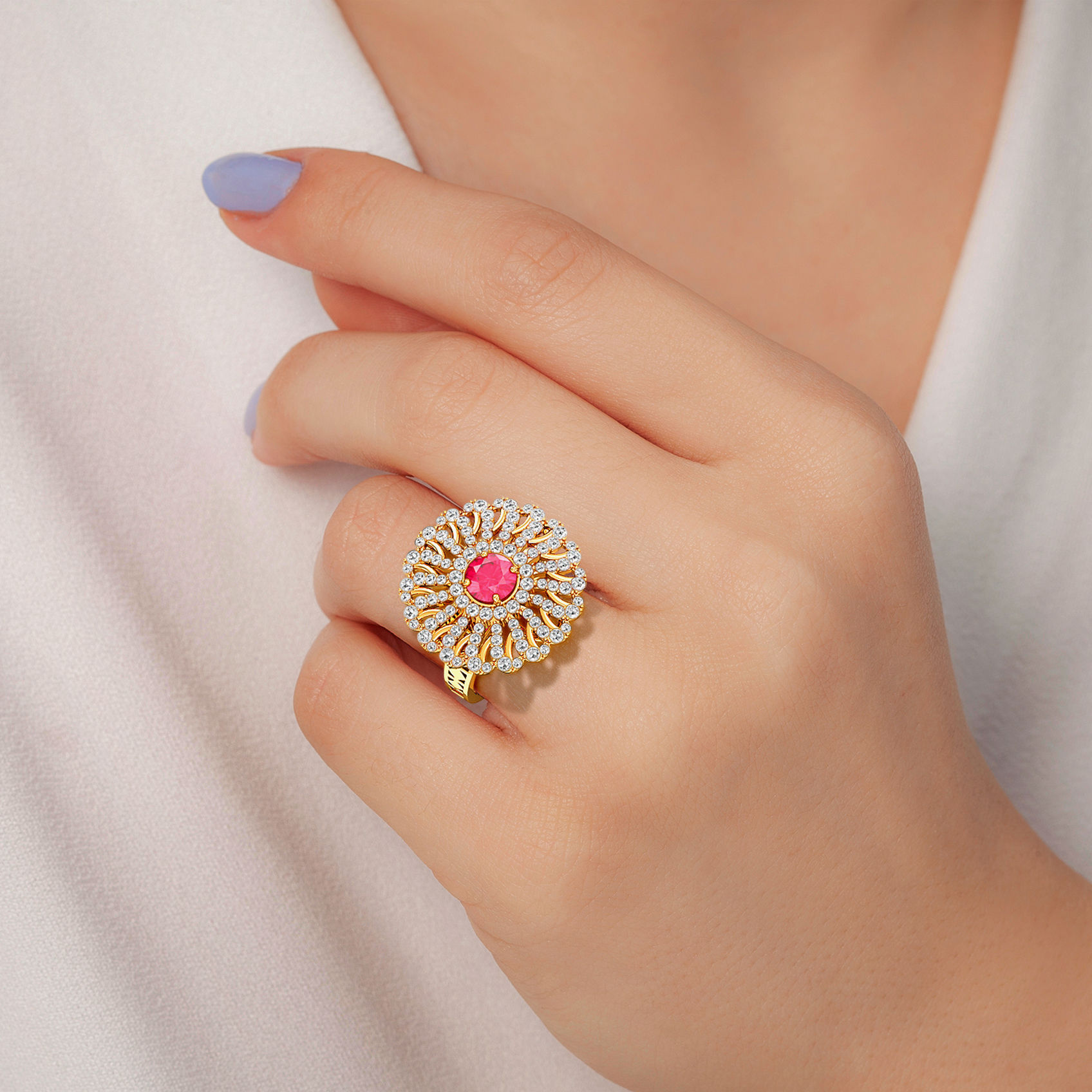 Floral Uncut Diamod Ring  image