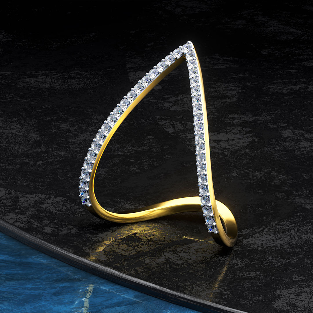 Petite V-shaped Diamond Ring image