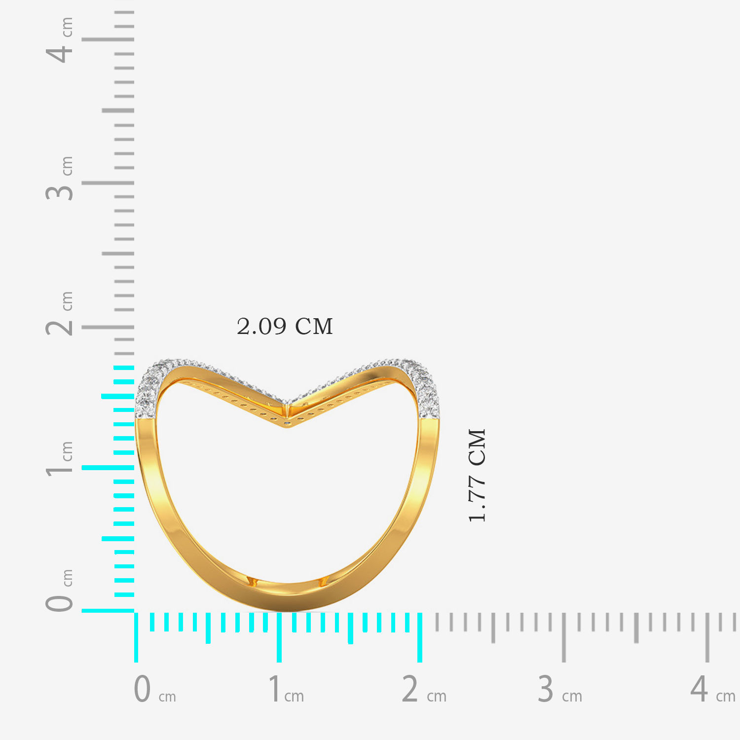 Petite V-shaped Diamond Ring image