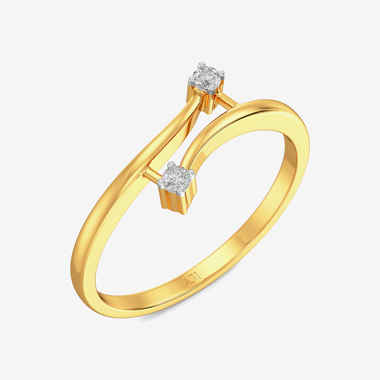 Graceful Double-diamond Ring