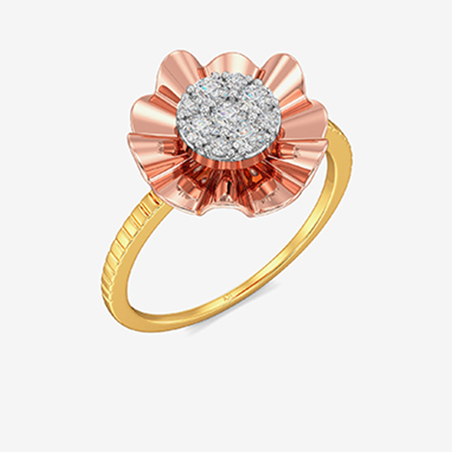 Pink Daisy Diamond Ring