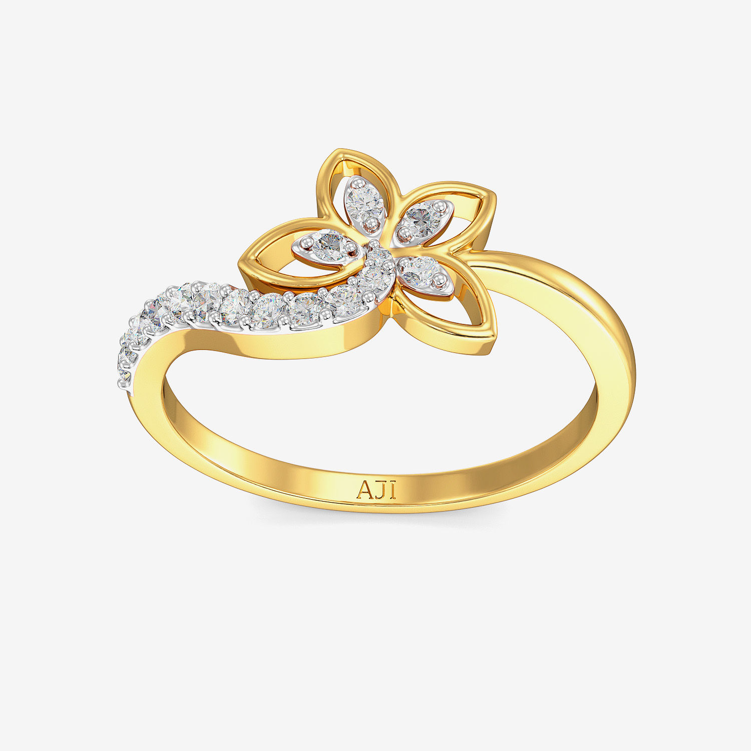 Aesthetic Pretty Flower Diamond Ring image