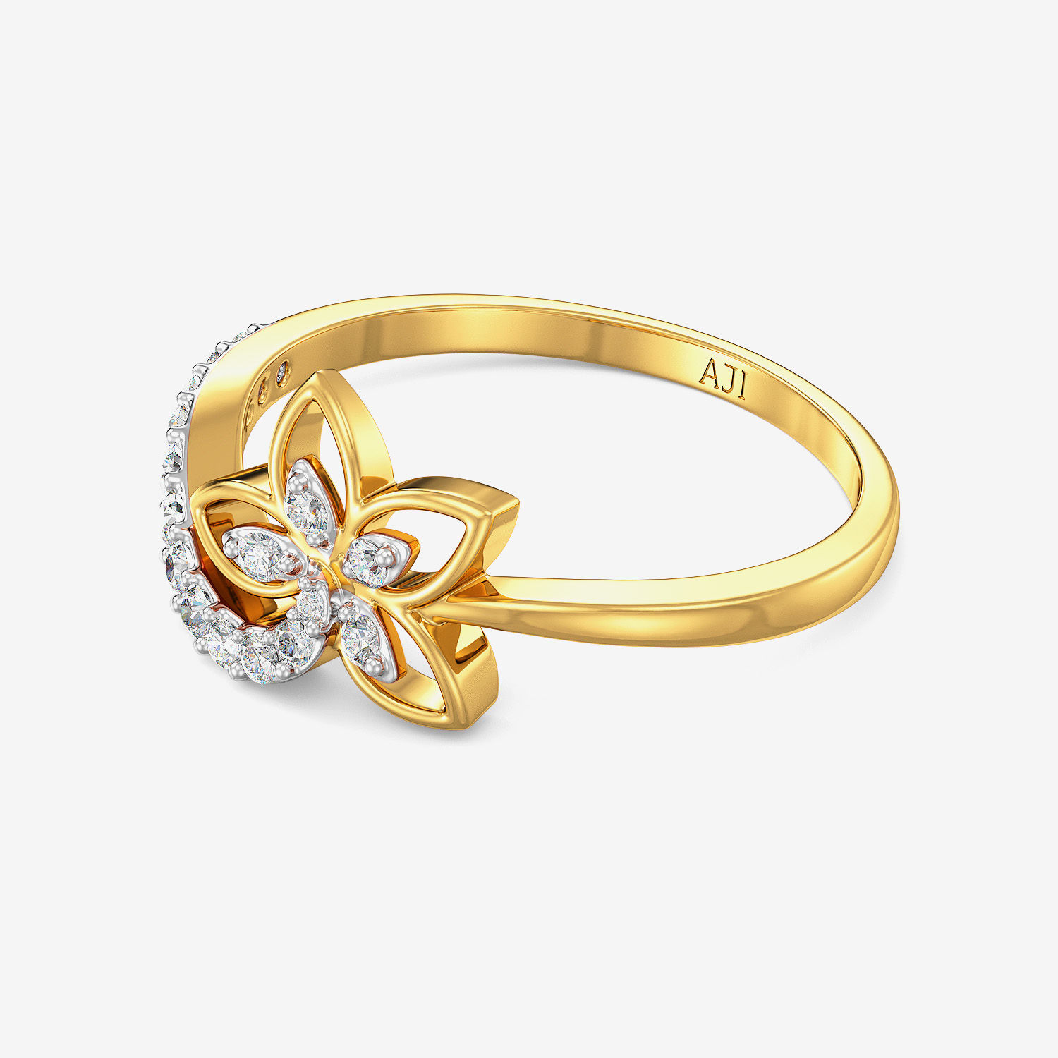 Aesthetic Pretty Flower Diamond Ring alternate view 3