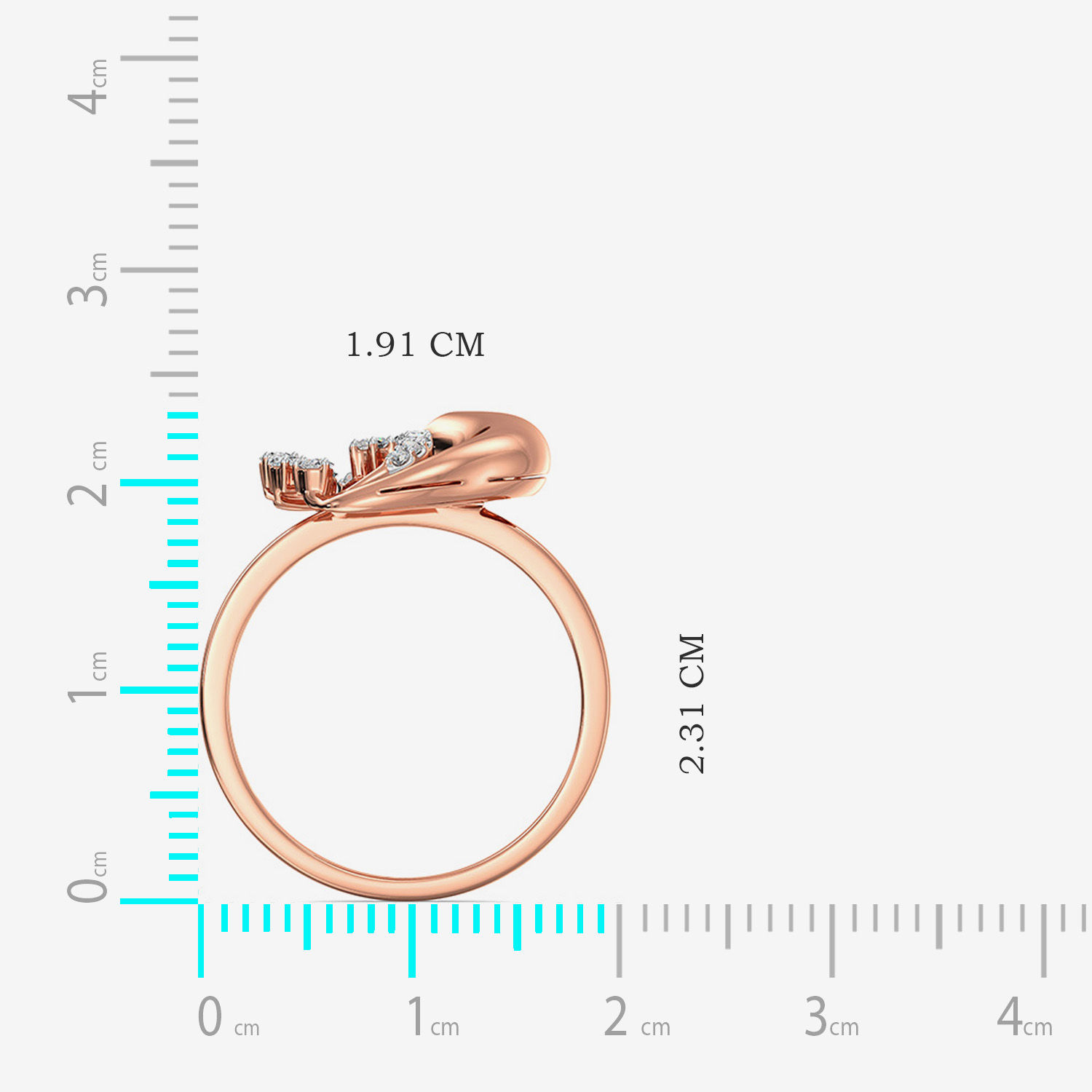 Semi-flower Spiral Horn Diamond Ring image