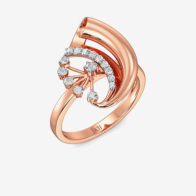 Semi-flower Spiral Horn Diamond Ring alternate view 1