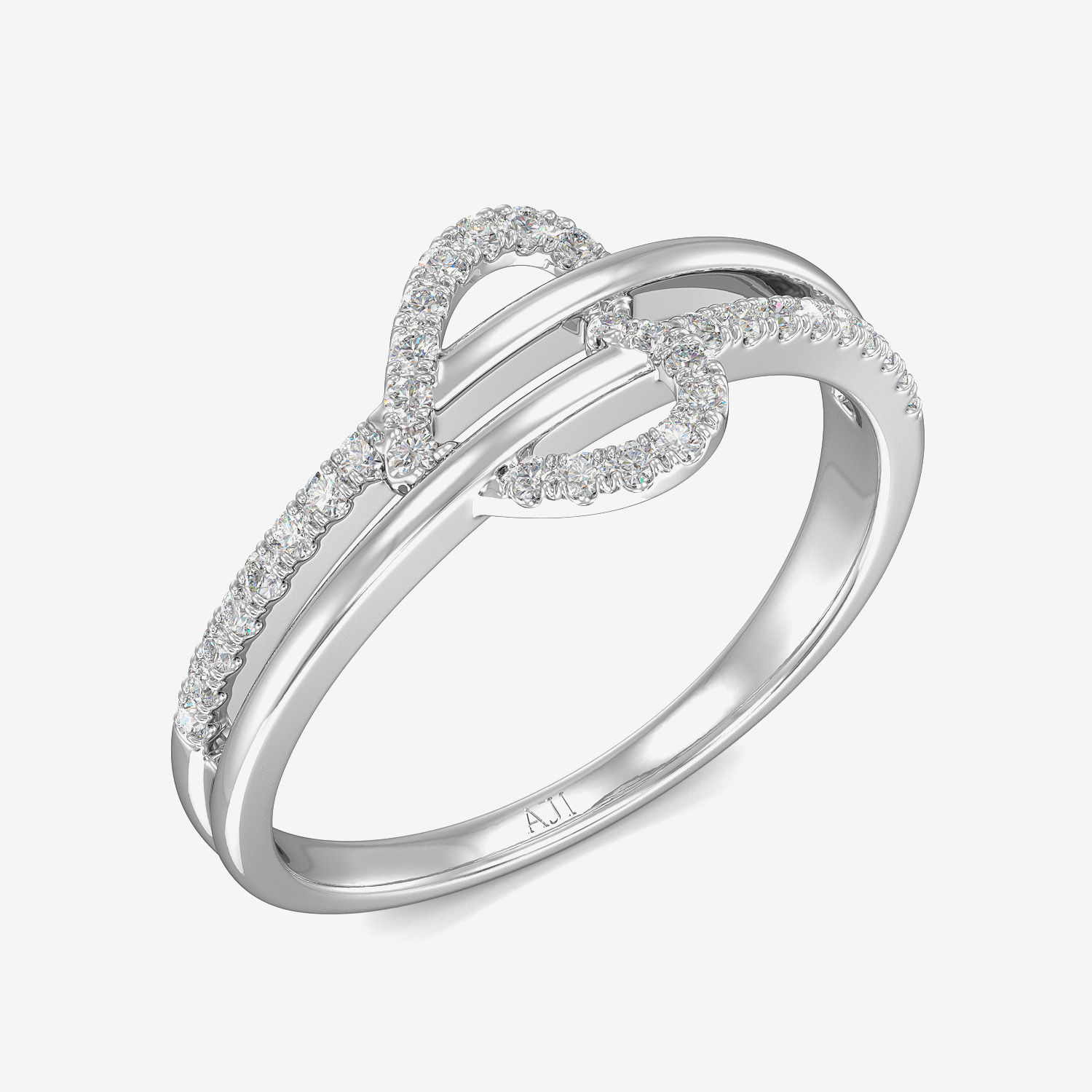 Tri-band Heart Diamond Ring image