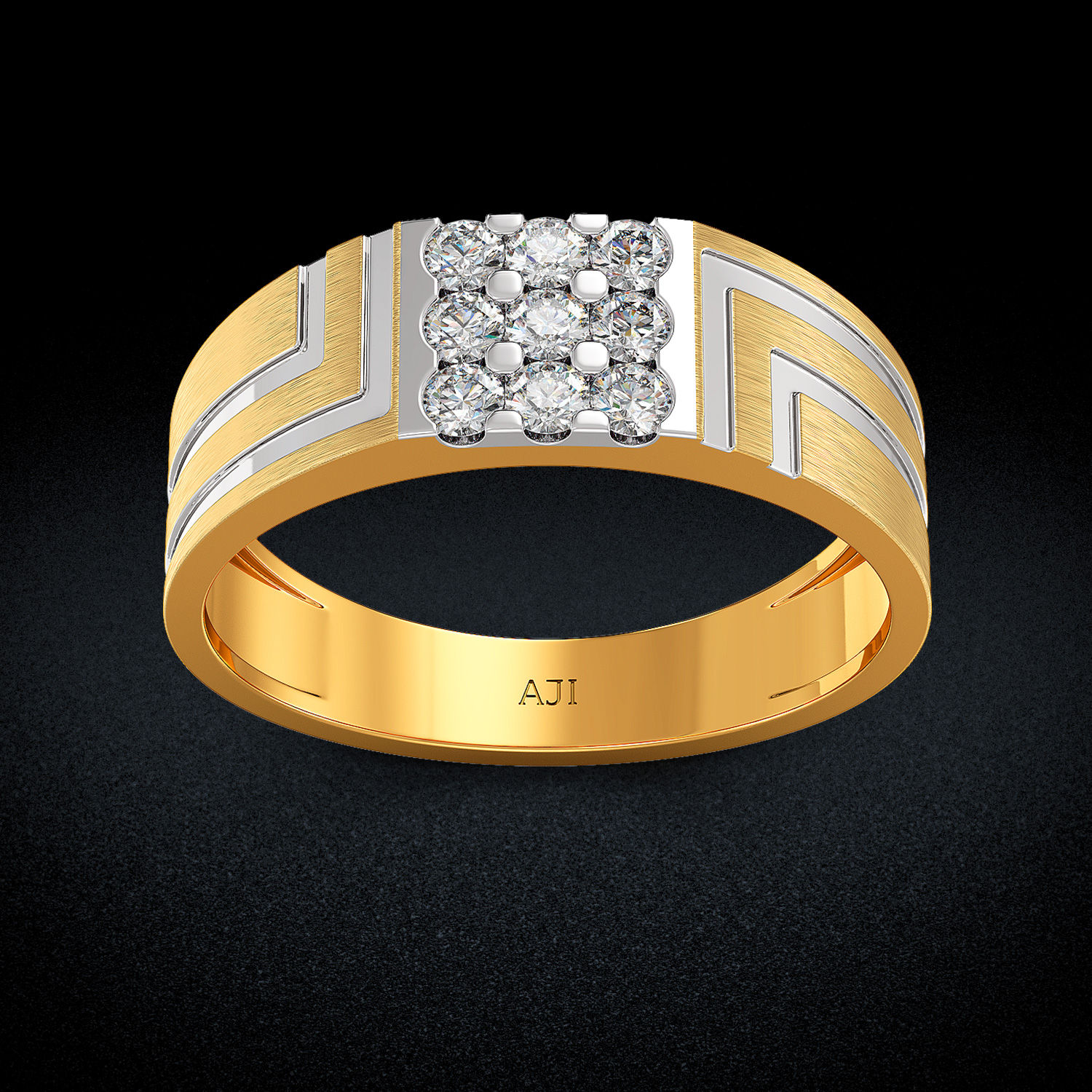 Fantastic Craggy Mens Diamond Ring image