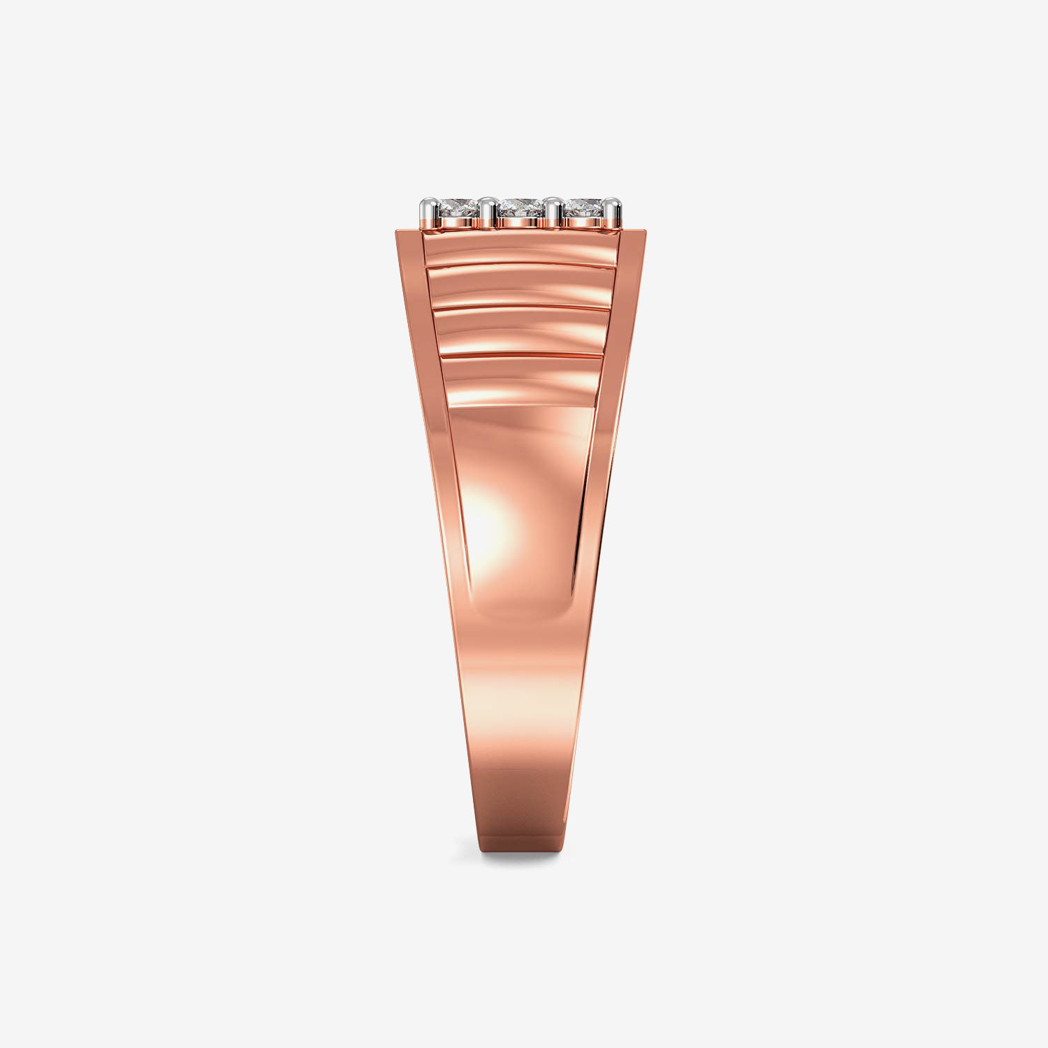 Rose Gold Designer Funky Mens Diamond Ring image