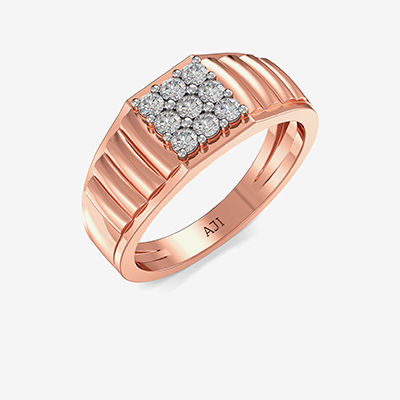 Rose Gold Designer Funky Mens Diamond Ring alternate view 1