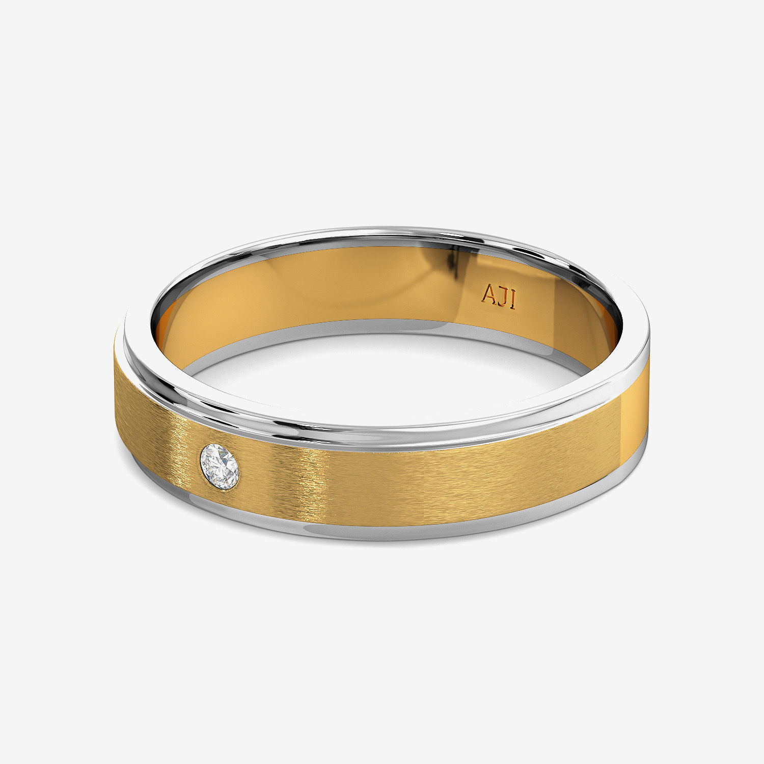 Funky Gleaming Mens Platinum Ring alternate view 3
