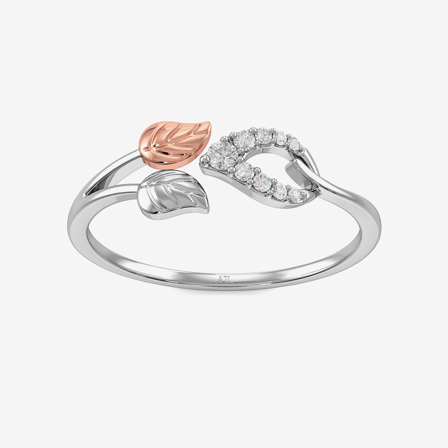 Pretty Autumn Leaf Platinum Ring image