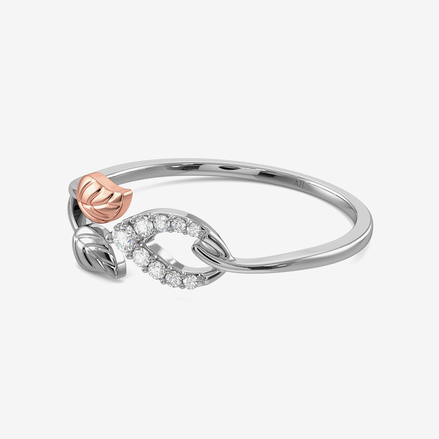 Pretty Autumn Leaf Platinum Ring alternate view 3