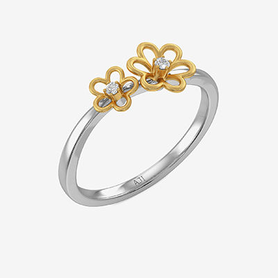 Glowing Honey Glazing Flax Flower Platinum Ring alternate view 1