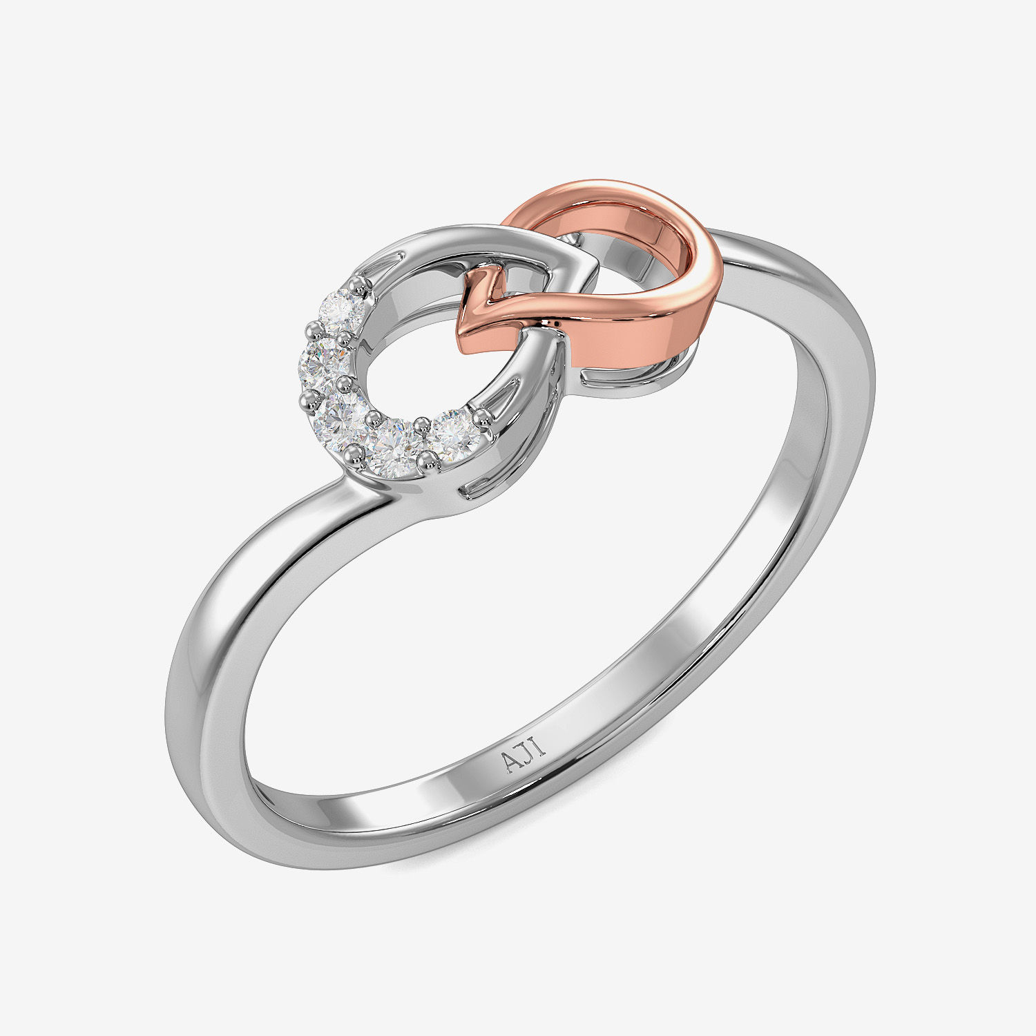 Fragile Twin Teardrop Platinum Ring image