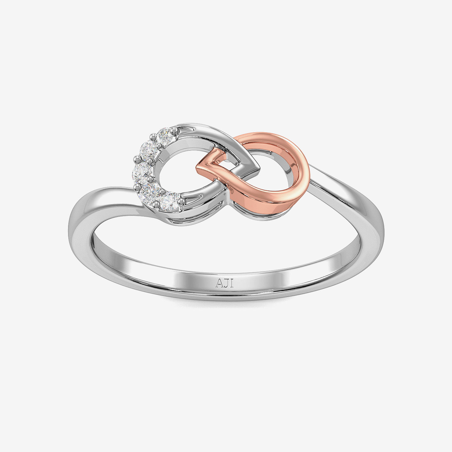Fragile Twin Teardrop Platinum Ring image