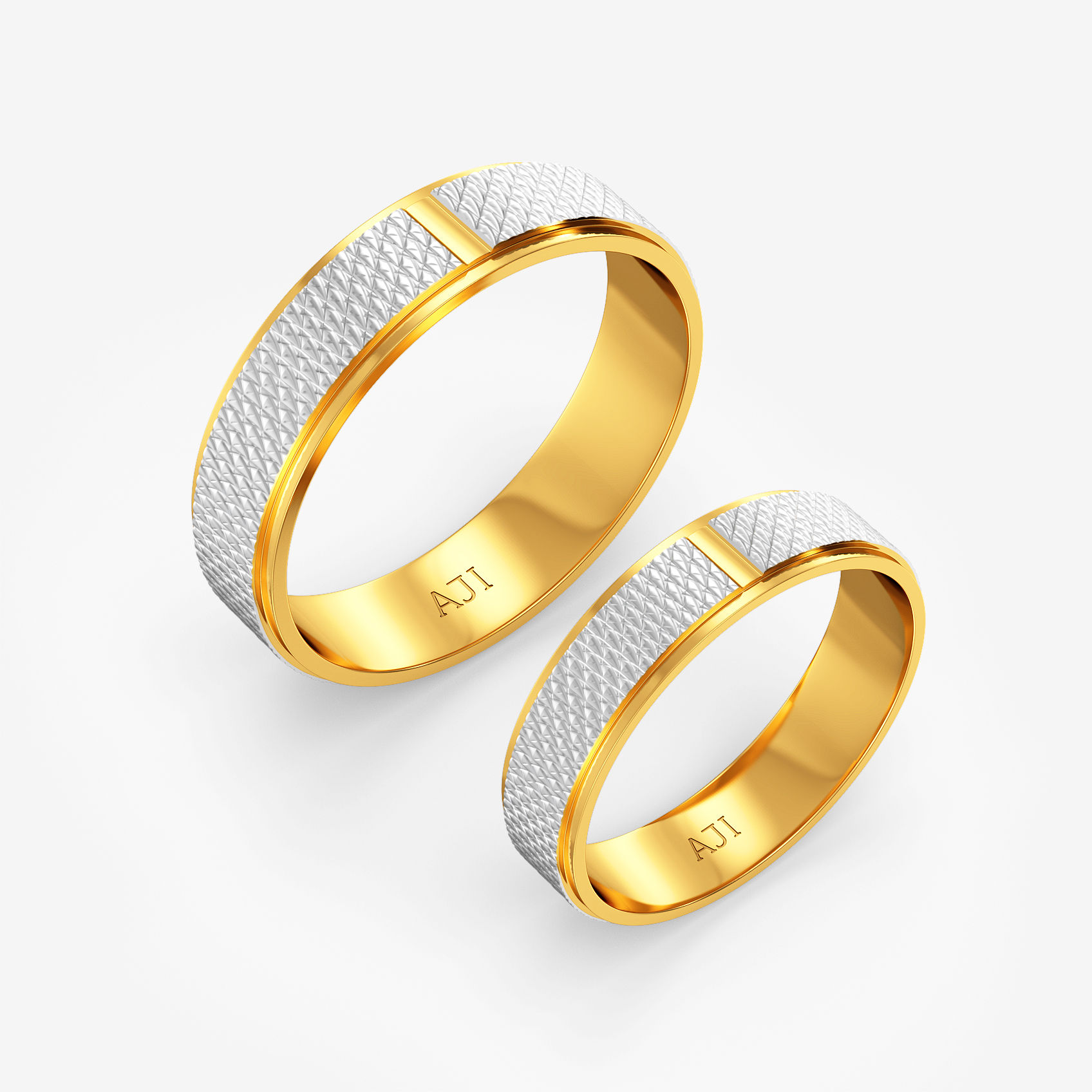 Sovereign Textured Gold Ring Combo