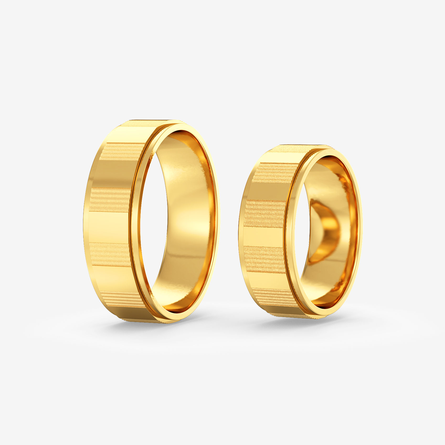 Opulent Stripe Texture Gold Ring Combo alternate view 1