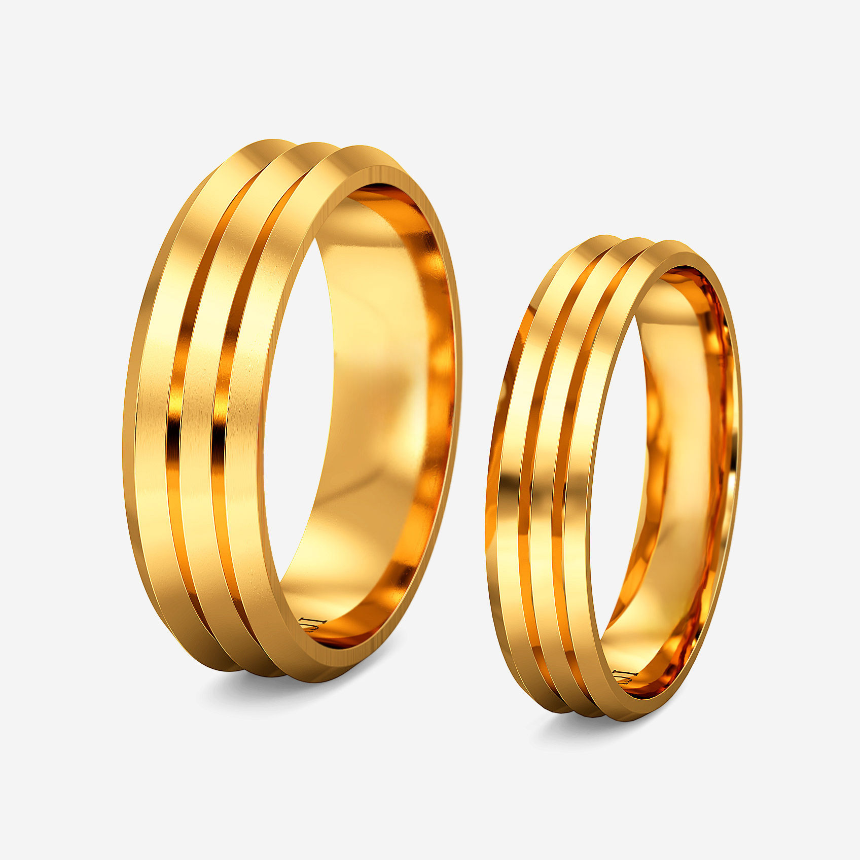 Twin Arc Gold Couple Rings alternate view 1