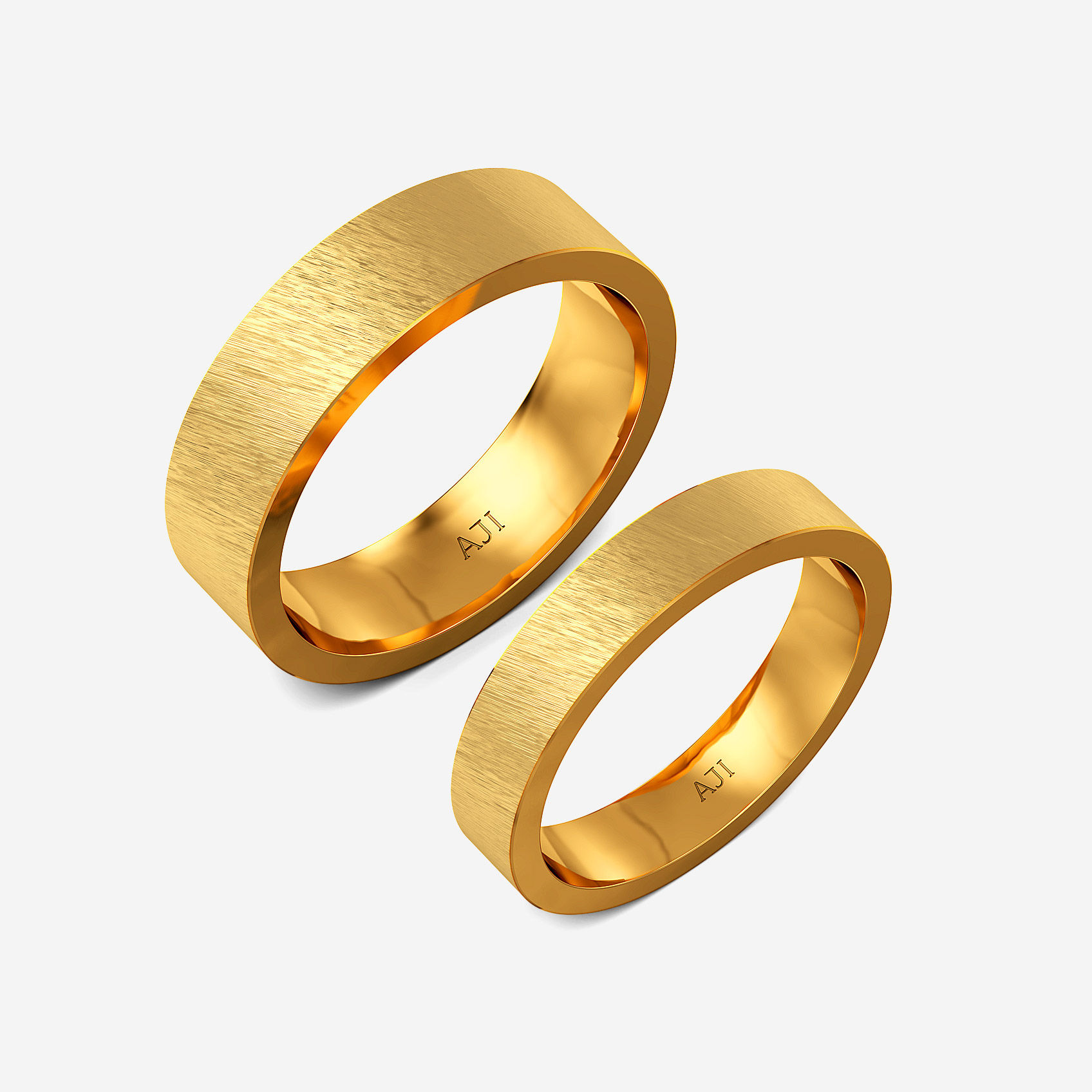Frosted Bond Gold Couple Rings