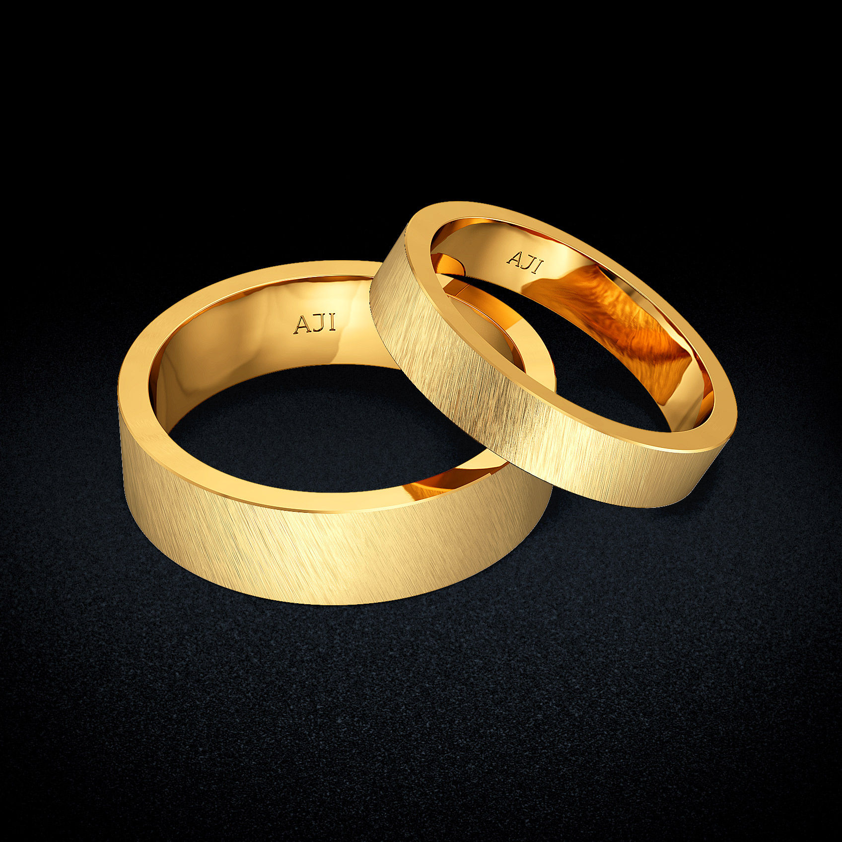 Frosted Bond Gold Couple Rings image