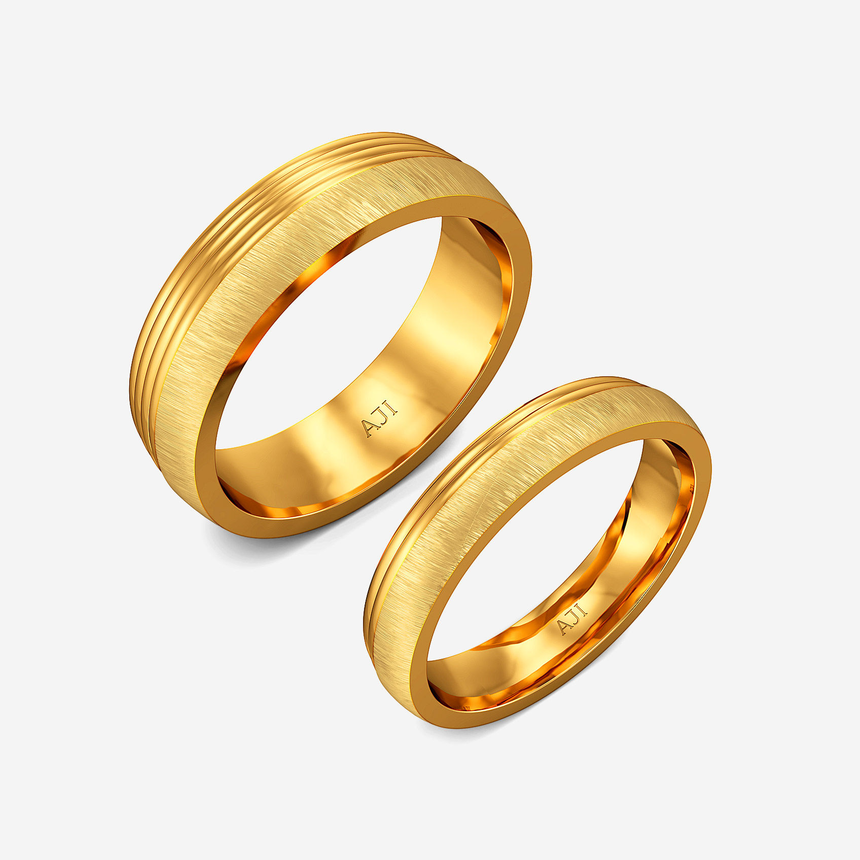 Twin Aura Gold Couple Rings