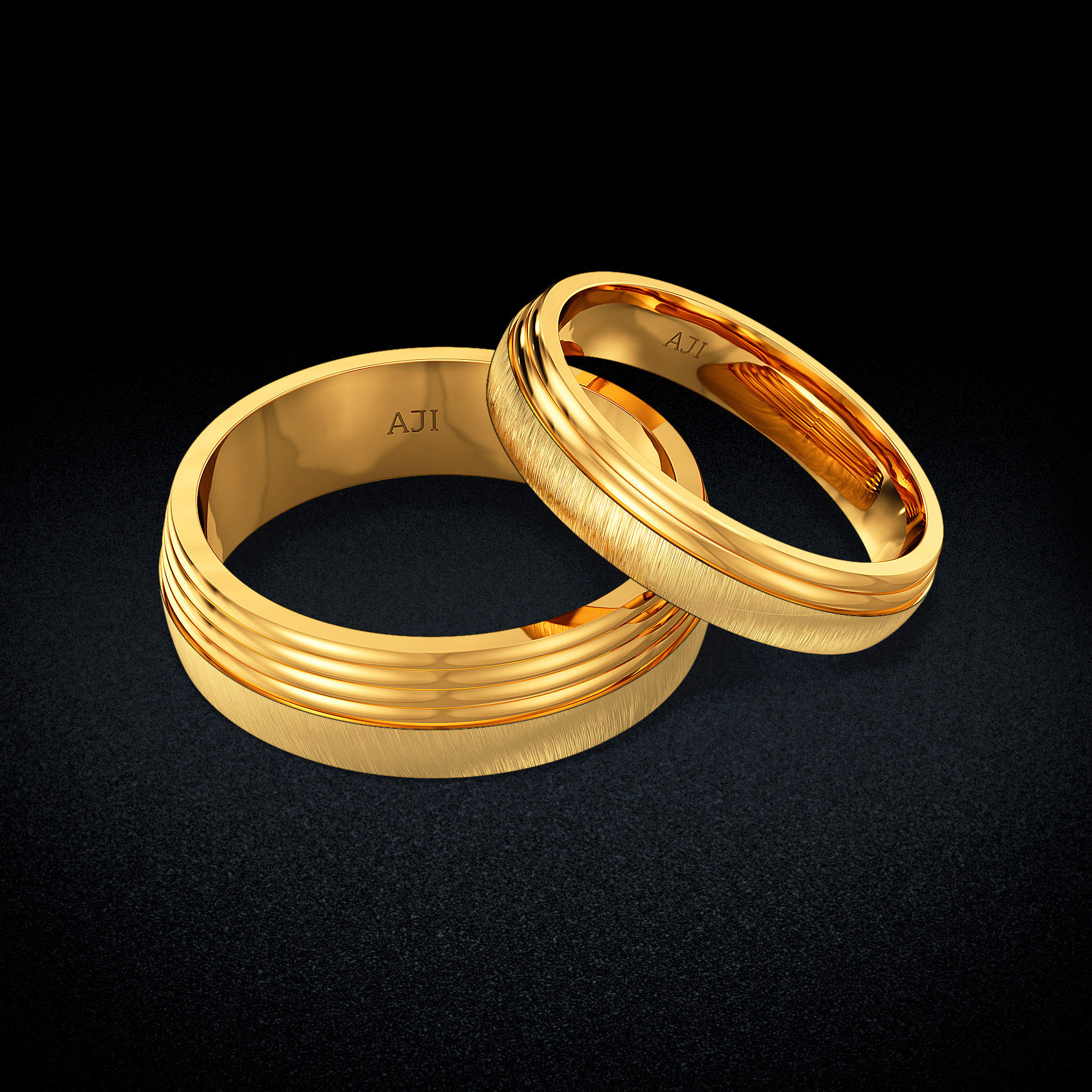 Twin Aura Gold Couple Rings image