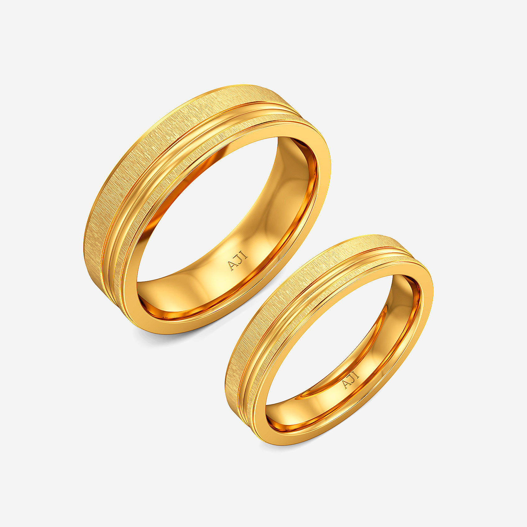 Patterned Bond Gold Couple Rings